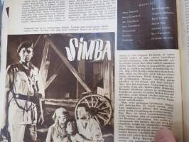 Elokuva-Aitta 1955 nr 23, Kansikuva Tarmo Manni, Jussit, Vico Torriani, Meiling Axberg, Simba, Kaunis Kaarina, Gina Lollobrigida, ym.