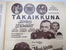 Elokuva-Aitta 1955 nr 6, Kansikuva Pirjo Vaasti, Tanskan Palladium, Wilho Ilmari, Naisen kohtalo, Sarita Montiel, Teija Sopanen &amp; Matti Oravisto, Louis Jourdan, ym.