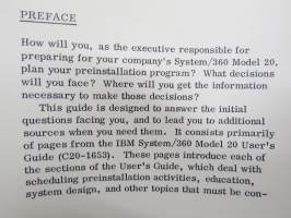 IBM - An Executive Guide to Installing the IBM System /360 Model 20