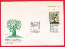 FDC Ensipäivänkuori 4.5.1977 Osuuspankkitoiminta. LAPE 808