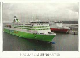 MS Star ja  MS Superfast  Tallinn 2007 - laivapostikortti  postikortti laivakortti kulkematon