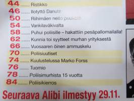 Alibi 2012 nr 11, Jani Lindfors tappoi thaihierojan satasen takia, Petöäjäveden kaksoissurmaaja, Steffen Hoffman tappoi vaimon Kauhajoella, Danuta - ilotyttösurma ym