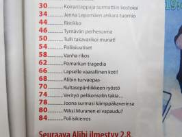Alibi 2012 nr 7, Pomarkun perhesurma, Mika Muranen, Venäläispoliisi Vostrikov, Timitri Jylhä tappoi koulukaverinsa, Jenna Lepomäki tapettiin Espanjassa, Tornio 1992