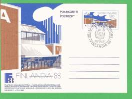 Finlandia 88 - Filatelian Maailmannäyttely Helsingin Messukeskuksessa 1.-12.6.1988. Päiväleimattu postikortti 3.6.1988. WWF