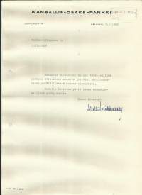 Matti Virkkunen  nimikirjoitus kirjeellä  1958 - firmalomake