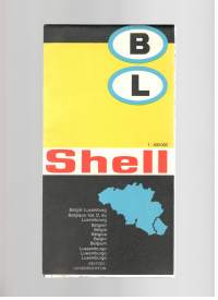 Shell maanteiden yleiskartta Belgia ja Luxemburg 1970 -tiekartta