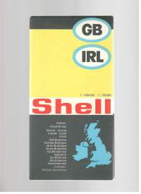 Shell maanteiden yleiskartta Irlanti ja Iso-Britannia 1970 -tiekartta
