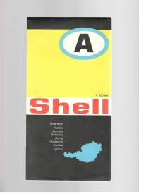 Shell maanteiden yleiskartta Itävalta 1975 -tiekartta