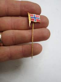 Norja, lippu, emaloitu, neulamerkki -flag of Norway