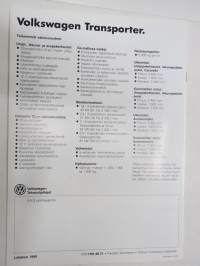 Volkswagen Transporter, Caravelle 1991 -myyntiesite / sales brochure, in finnish