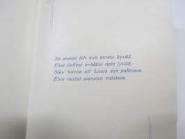 Äidille - Äitienpäivä - Äitienpäiväkortti 1940-luvulta; Sä annoit äiti niin monta hyvää, Elon tielleni evääksi opin jyvää, Siks´toivon ett´Luoja sun palkitsee...
