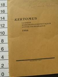kertomus suomen kansakouluopettajain liiton toiminnasta ,1946. VAKITA.N tarjous helposti paketti koko  s ja m  19x36no 35kg 5e