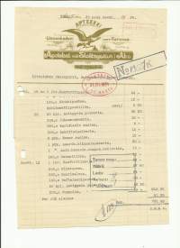 Apteekki Linnankadun varrella Turku 1934  - firmalomake
