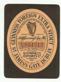 Guinness Foreign Extra Stout - olutetiketti