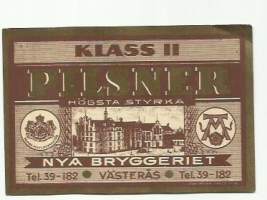 Pilsner Klass II - olutetiketti  litografia