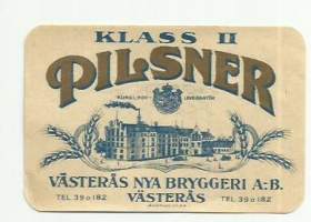 Pilsner Klass II - olutetiketti