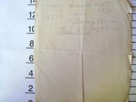 ihoden osuuskassa kuitti 21.6.41,  .VAKITA.N tarjous helposti paketti koko  s ja  19x36no 35kg 5e