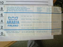 arabia vuoden 1982    täyttämätön  keräilytuotetilaus vakitan.paketti koko  s ja  19x36no 35kg 5e