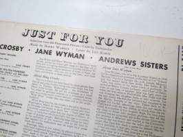 Decca DL 5417 - Just for You, Bing Crosby - Jane Wyman - The Andrews Sisters -äänilevy, 33 1/3 rpm 10&quot; record