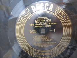 Decca DL 5417 - Just for You, Bing Crosby - Jane Wyman - The Andrews Sisters -äänilevy, 33 1/3 rpm 10&quot; record