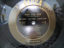 Decca DL 5417 - Just for You, Bing Crosby - Jane Wyman - The Andrews Sisters -äänilevy, 33 1/3 rpm 10&quot; record