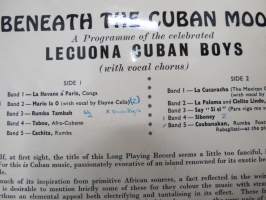 Columbia Long Playing 33 S 1075 Lecuona Cuban Boy - Beneath the Cuban Moon -äänilevy, 33 1/3 rpm 10&quot; record