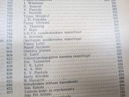 Opettajain lehti 1932-33 -sidottu vuosikerta, käsittelee monipuolisesti kansanopetusta ja opetustoimintaa maanlajuisesti, artikkelisisältö näkyvissä / annual volume