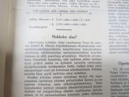 Opettajain lehti 1932-33 -sidottu vuosikerta, käsittelee monipuolisesti kansanopetusta ja opetustoimintaa maanlajuisesti, artikkelisisältö näkyvissä / annual volume