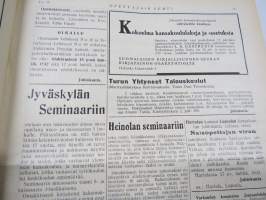 Opettajain lehti 1932-33 -sidottu vuosikerta, käsittelee monipuolisesti kansanopetusta ja opetustoimintaa maanlajuisesti, artikkelisisältö näkyvissä / annual volume