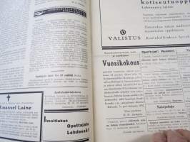 Opettajain lehti 1932-33 -sidottu vuosikerta, käsittelee monipuolisesti kansanopetusta ja opetustoimintaa maanlajuisesti, artikkelisisältö näkyvissä / annual volume