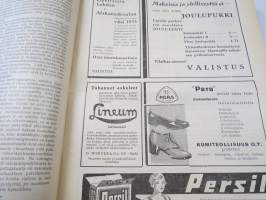 Opettajain lehti 1932-33 -sidottu vuosikerta, käsittelee monipuolisesti kansanopetusta ja opetustoimintaa maanlajuisesti, artikkelisisältö näkyvissä / annual volume