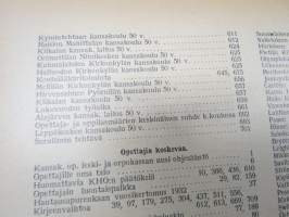 Opettajain lehti 1932-33 -sidottu vuosikerta, käsittelee monipuolisesti kansanopetusta ja opetustoimintaa maanlajuisesti, artikkelisisältö näkyvissä / annual volume