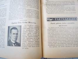 Opettajain lehti 1932-33 -sidottu vuosikerta, käsittelee monipuolisesti kansanopetusta ja opetustoimintaa maanlajuisesti, artikkelisisältö näkyvissä / annual volume