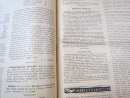 Opettajain lehti 1932-33 -sidottu vuosikerta, käsittelee monipuolisesti kansanopetusta ja opetustoimintaa maanlajuisesti, artikkelisisältö näkyvissä / annual volume