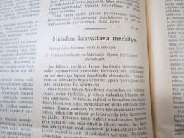 Opettajain lehti 1932-33 -sidottu vuosikerta, käsittelee monipuolisesti kansanopetusta ja opetustoimintaa maanlajuisesti, artikkelisisältö näkyvissä / annual volume