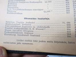 Opettajain lehti 1924-25 -sidottu vuosikerta, käsittelee monipuolisesti kansanopetusta ja opetustoimintaa maanlajuisesti, artikkelisisältö näkyvissä / annual volume