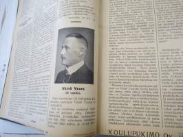 Opettajain lehti 1924-25 -sidottu vuosikerta, käsittelee monipuolisesti kansanopetusta ja opetustoimintaa maanlajuisesti, artikkelisisältö näkyvissä / annual volume