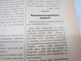 Opettajain lehti 1924-25 -sidottu vuosikerta, käsittelee monipuolisesti kansanopetusta ja opetustoimintaa maanlajuisesti, artikkelisisältö näkyvissä / annual volume