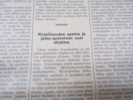 Opettajain lehti 1924-25 -sidottu vuosikerta, käsittelee monipuolisesti kansanopetusta ja opetustoimintaa maanlajuisesti, artikkelisisältö näkyvissä / annual volume