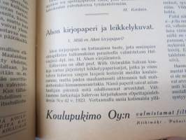 Opettajain lehti 1924-25 -sidottu vuosikerta, käsittelee monipuolisesti kansanopetusta ja opetustoimintaa maanlajuisesti, artikkelisisältö näkyvissä / annual volume