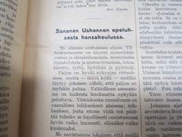 Opettajain lehti 1907-08-09 -sidottu vuosikerta, käsittelee monipuolisesti kansanopetusta ja opetustoimintaa maanlajuisesti, artikkelisisältö näkyvissä / annual vol