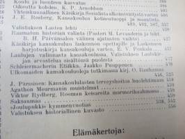 Opettajain lehti 1907-08-09 -sidottu vuosikerta, käsittelee monipuolisesti kansanopetusta ja opetustoimintaa maanlajuisesti, artikkelisisältö näkyvissä / annual vol