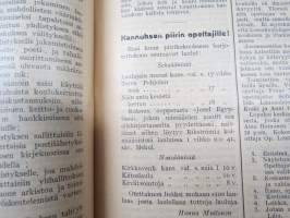 Opettajain lehti 1907-08-09 -sidottu vuosikerta, käsittelee monipuolisesti kansanopetusta ja opetustoimintaa maanlajuisesti, artikkelisisältö näkyvissä / annual vol