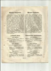 Yhteinen Julistus / Allmän Kungrörelse Ahvenanmaa, Vehmaa, Mynämäki, Piikkiö, Halikko, Ylisatakunta, Masku ....  1871