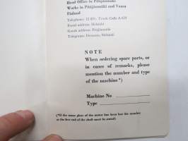 Strömberg - Instructions for installation, operation, and maintenance of squirrelcage motors 34 H 2115 D -sähkömoottori, asennus, käyttö &amp; huolto, englanninkielinen