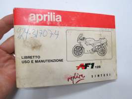 Aprilia AF1 libretto uso -käyttöohjekirja, italiankielinen