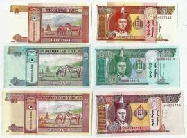 Mongolia 5, 10 ja 20  Tugrik 2008 - 2014- seteli 3 kpl