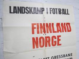 Landskamp i fotball 1939 / Finland (TUL) - Norge (Arbeidernes Idrettsforbund) på Bislett gressbane -ottelujuliste / football match poster
