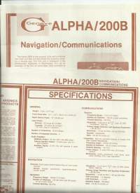 Genave Alpha / 200 B  Navigation / Communications - tuote-esite 1978