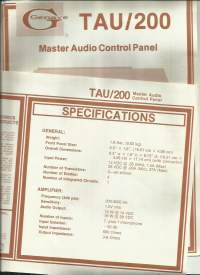 Genava TAU / 200 Master Audio tuote-esite 1978